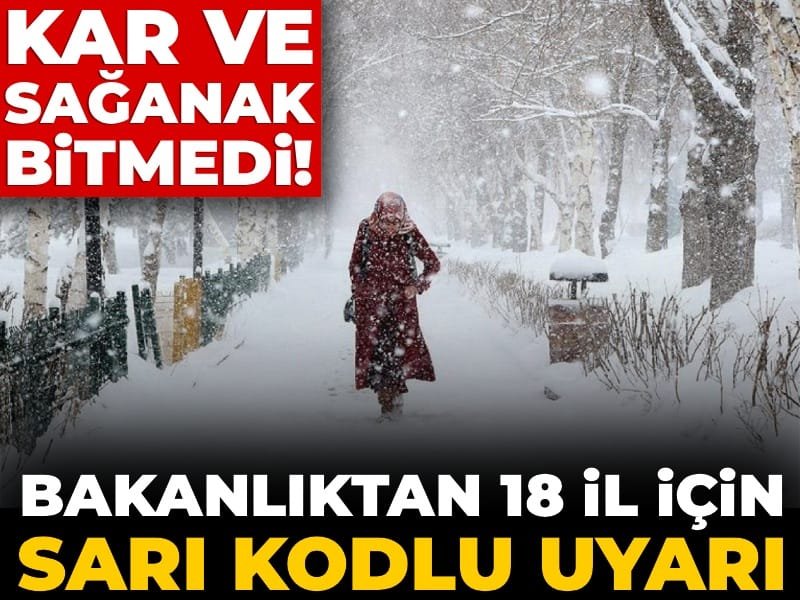 Bakanlıktan 18 il için sarı kodlu uyarı! Kar ve sağanak bitmedi!