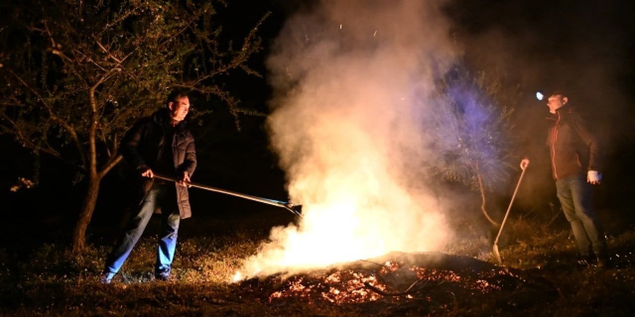 Çiftçiler zirai dona karşı nöbete başladı