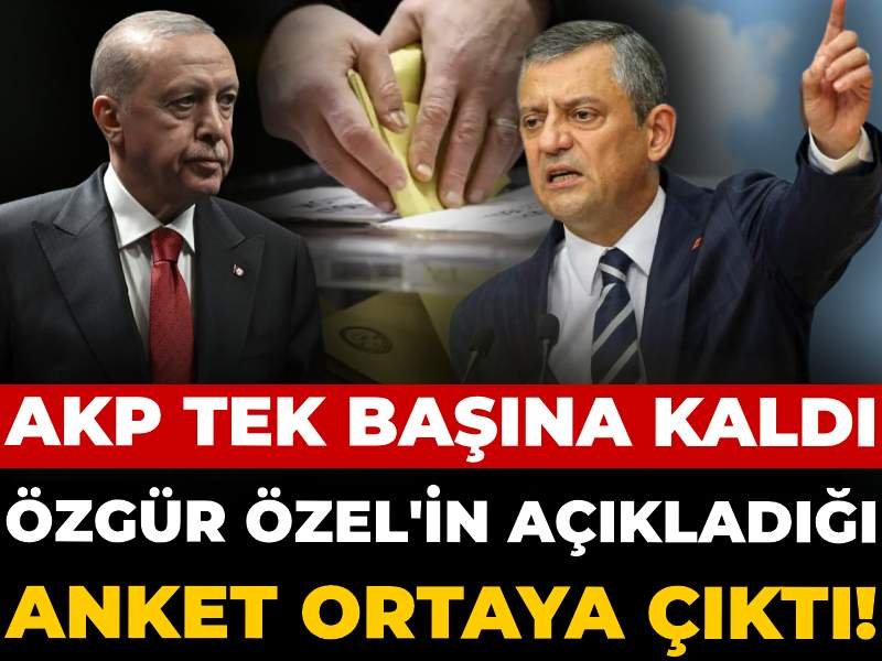 Özgür Özel’in açıkladığı anket ortaya çıktı! AKP tek başına kaldı