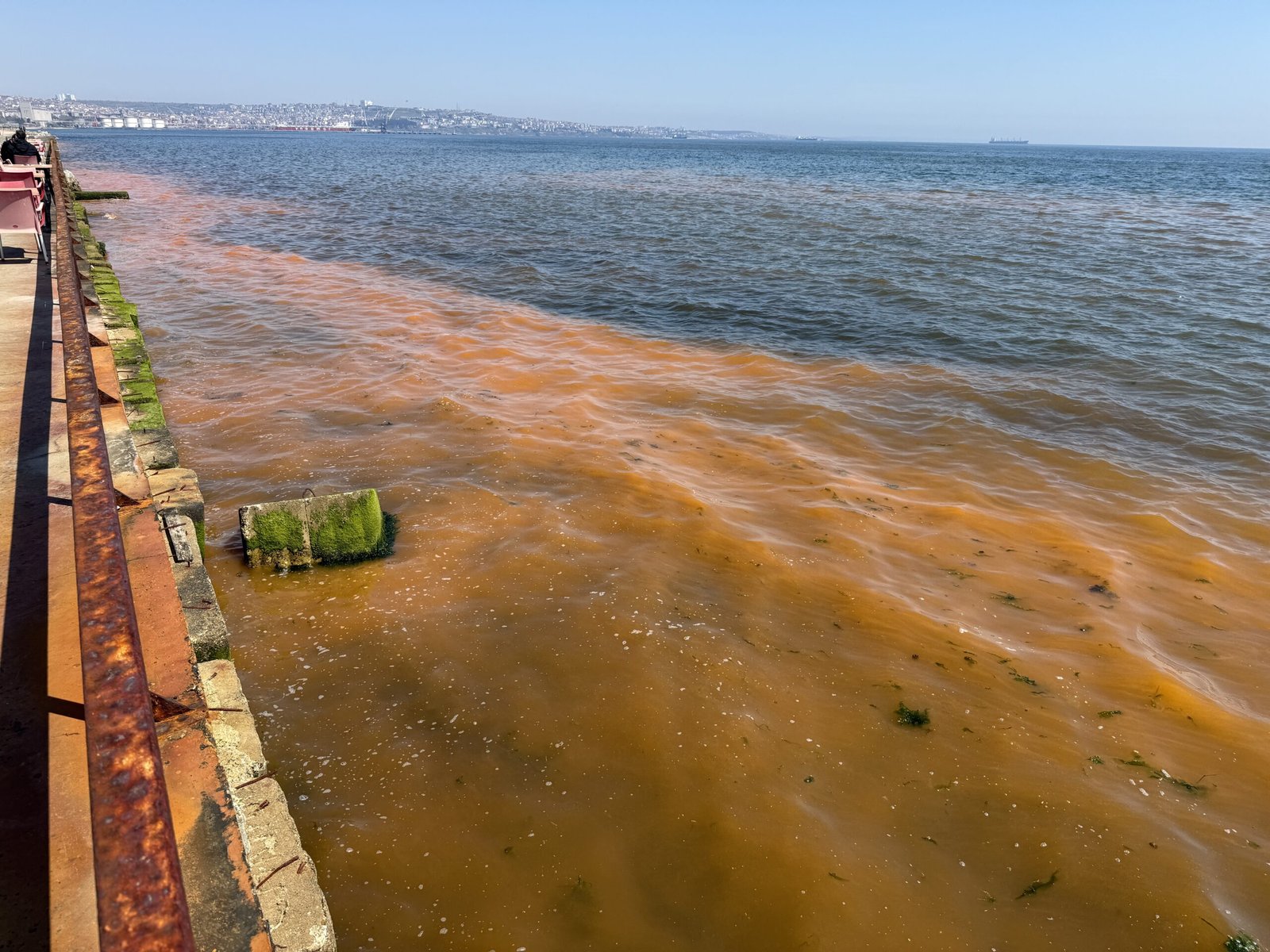 Tekirdağ’da şaşırtan görüntü: Deniz turuncuya döndü