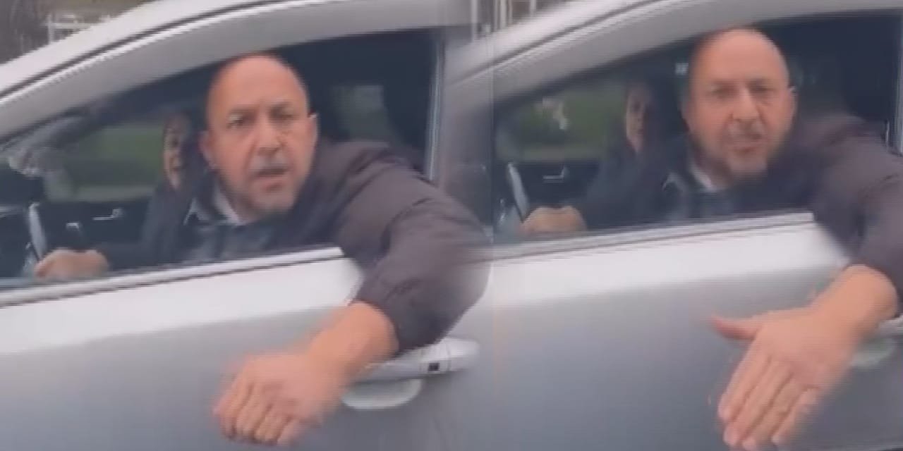 Yayaya yol verdiği için kadın sürücüye saldırdı: Trafik magandası araçtaki çocuğa aldırış etmedi
